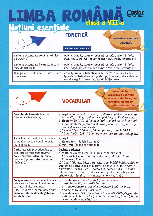 Coperta cărții 'Limba română - Clasa 7 - Noțiuni esențiale - Dumitrița Stoica'