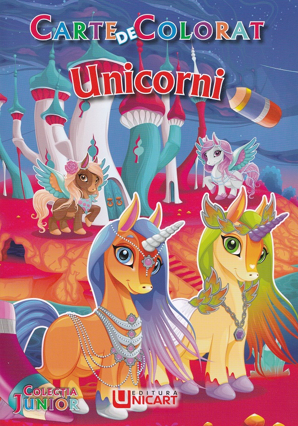 Coperta cărții 'Carte de colorat. Unicorni'