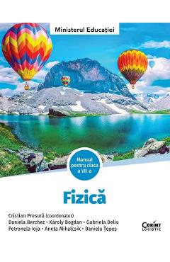 Coperta cărții 'Fizika - Clasa 7 - Manual în limba maghiară - Cristian Presură, Daniela Berchez, Károly Bogdan, Gabriela Deliu,'
