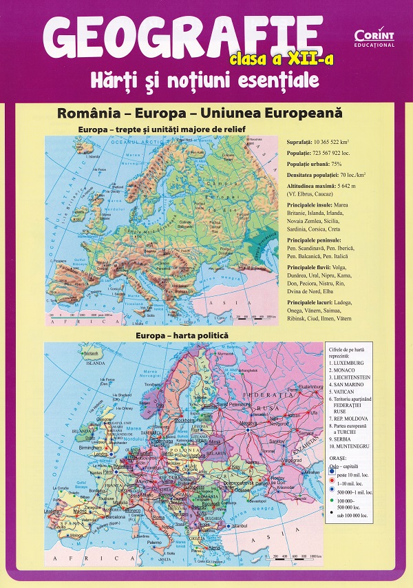 Coperta cărții 'Geografie - Clasa 12 - Hărți și noțiuni esențiale - Octavian Mândruț'