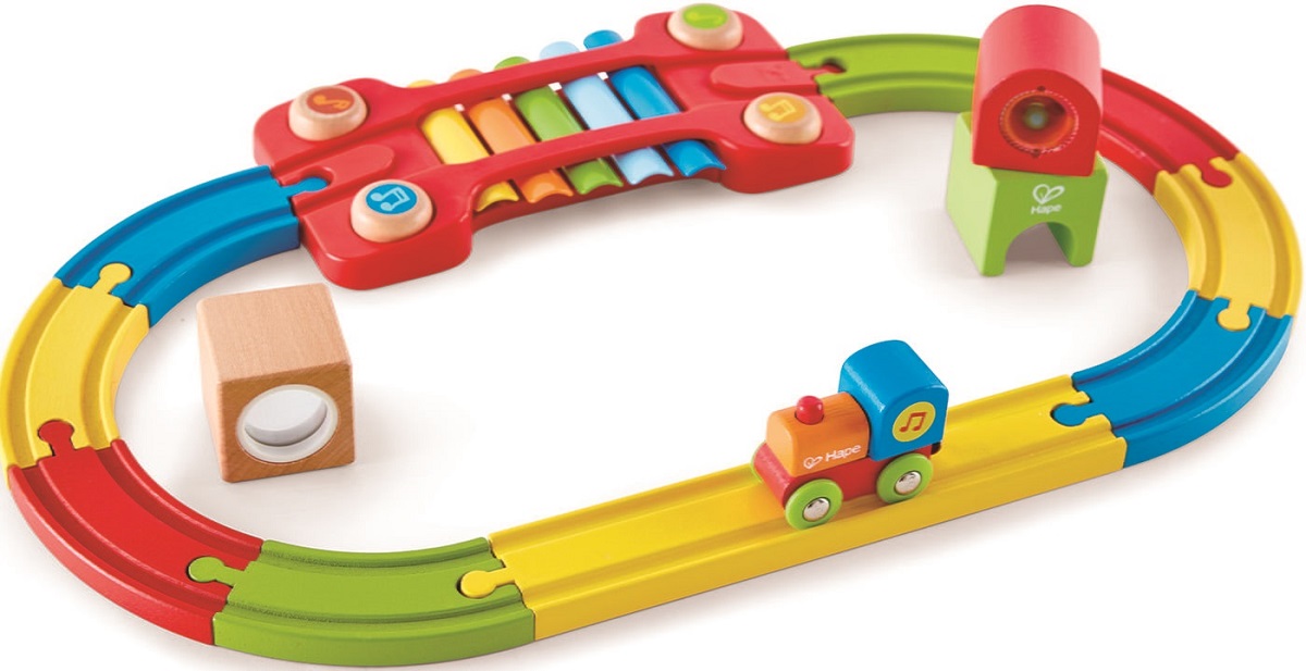 Imaginea produsului 'Jucărie din lemn: Șină de tren senzorială'