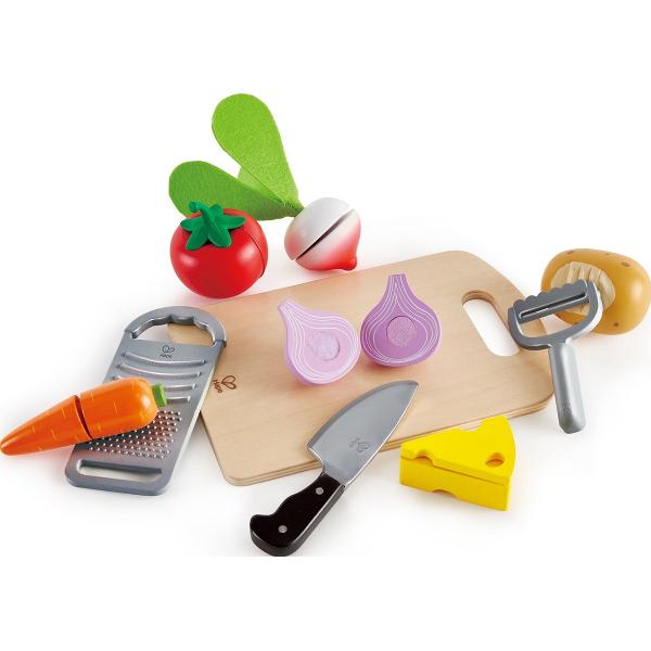 Jucarie din lemn: Alimente de baza de taiat