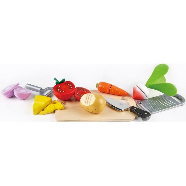 Jucarie din lemn: Alimente de baza de taiat
