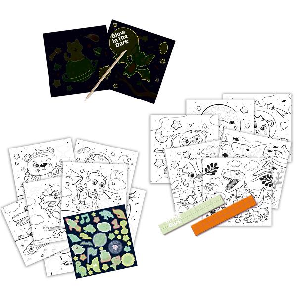 Carte de colorat: Glow in The Dark 3 in 1