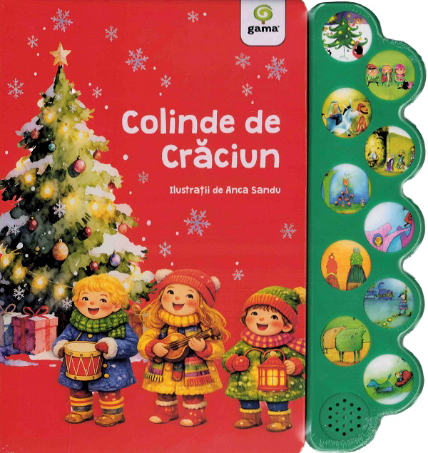 Coperta cărții 'Colinde de Crăciun. Carte cu sunete'