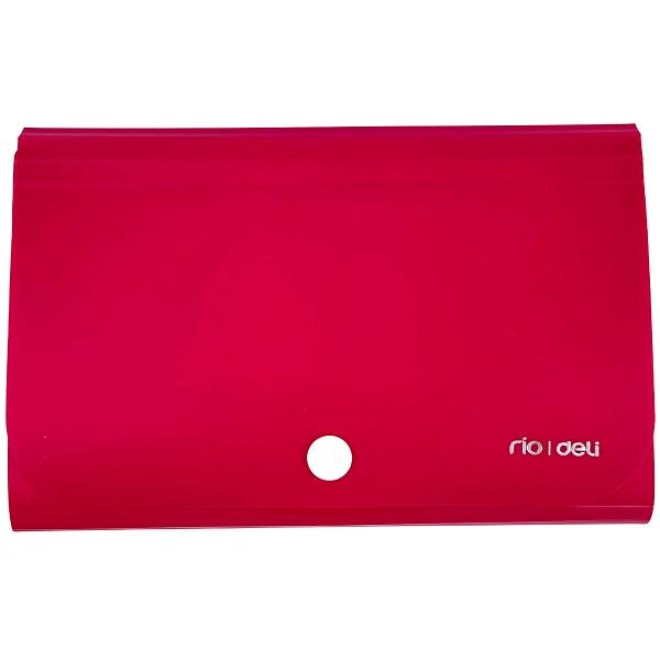 Mapa plastic A6 12 separatoare. Roz neon