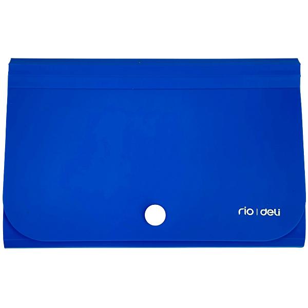 Mapa plastic A6 12 separatoare. Bleu neon