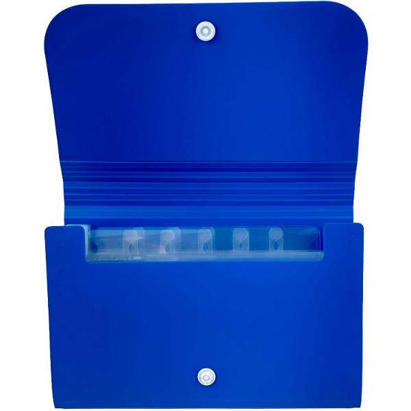 Mapa plastic A6 12 separatoare. Bleu neon
