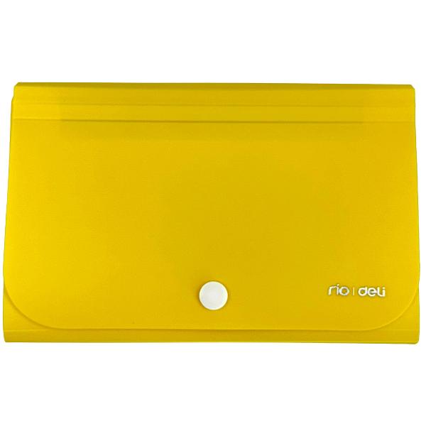 Mapa plastic A6 12 separatoare. Galben neon