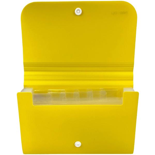 Mapa plastic A6 12 separatoare. Galben neon