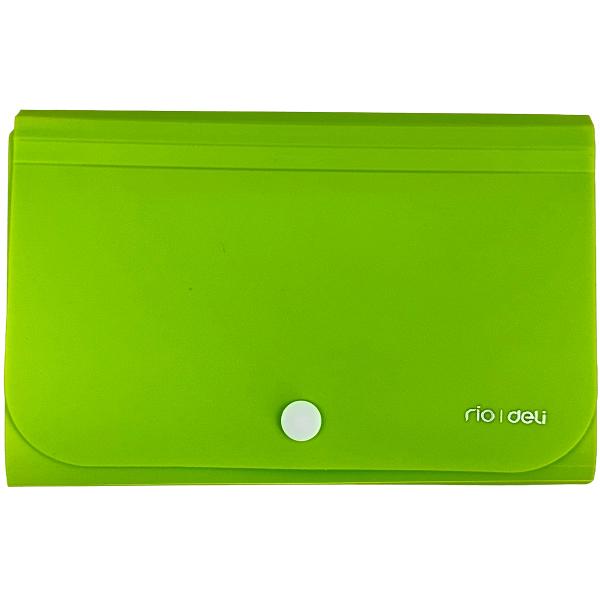 Mapa plastic A6 12 separatoare. Verde neon