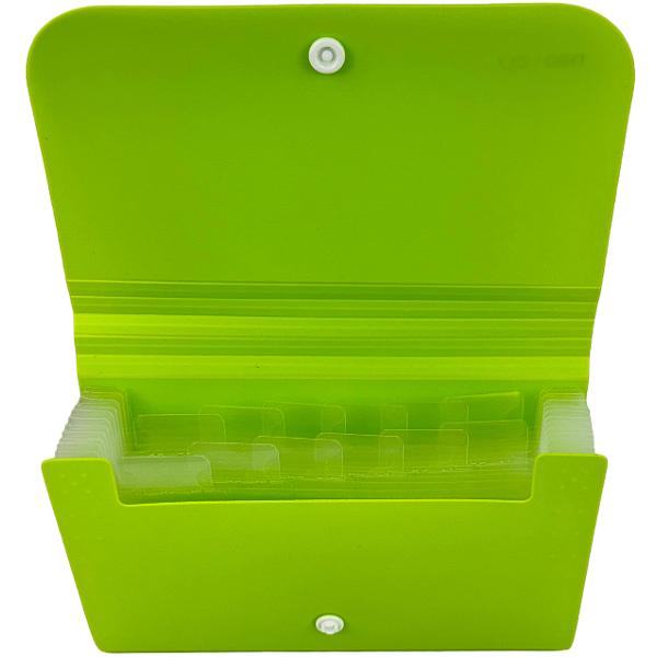 Mapa plastic A6 12 separatoare. Verde neon
