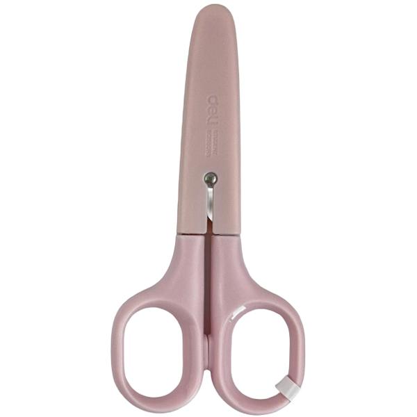 Foarfeca scolara cu protectie plastic. Roz