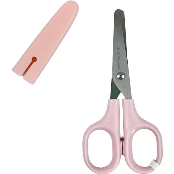 Foarfeca scolara cu protectie plastic. Roz