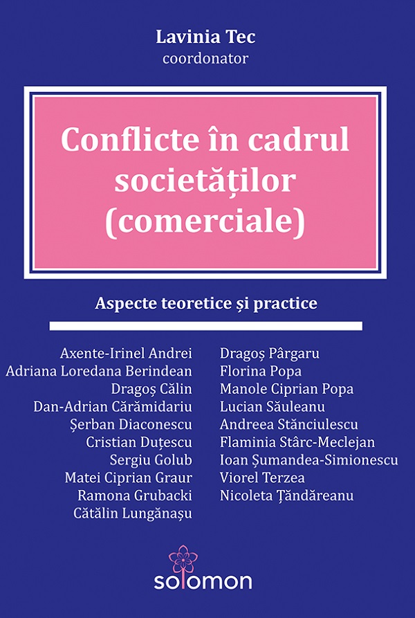Coperta cărții 'Conflicte în cadrul societatilor (comerciale) - Lavinia Tec'
