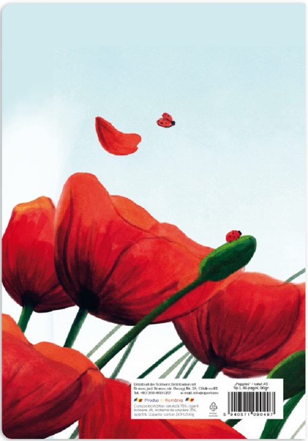 Imaginea produsului 'Caiet dictando A5 Tip 1 24 file: Poppies'