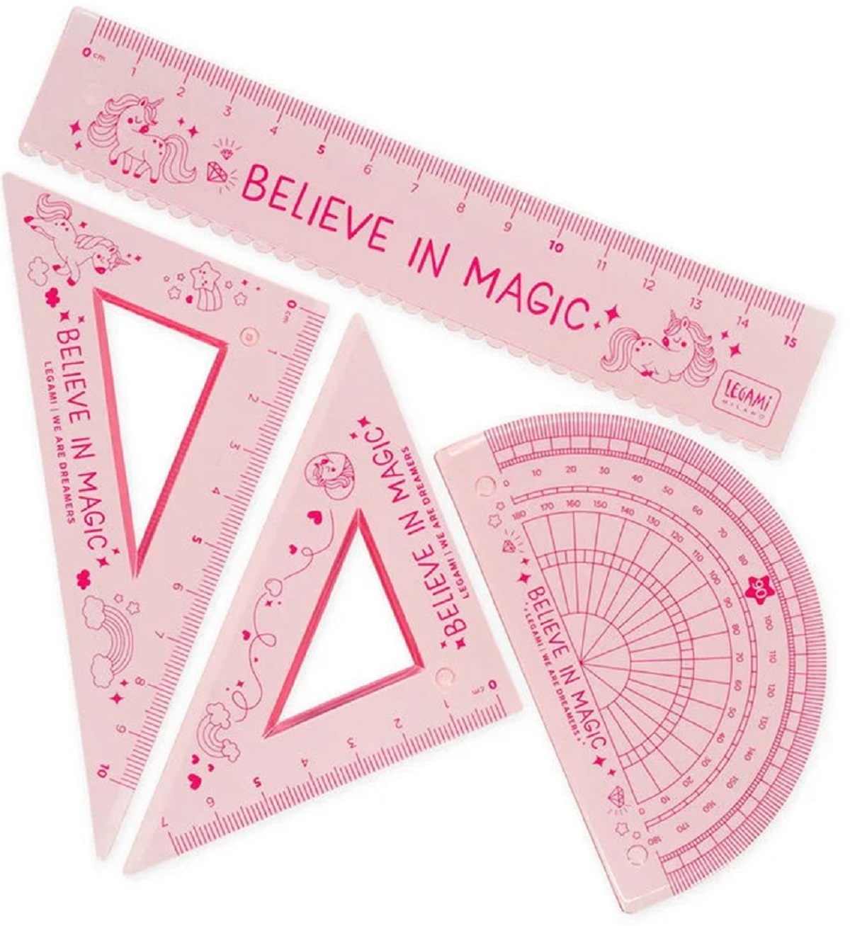 Imaginea produsului 'Set 4 instrumente geometrie: Unicorn'