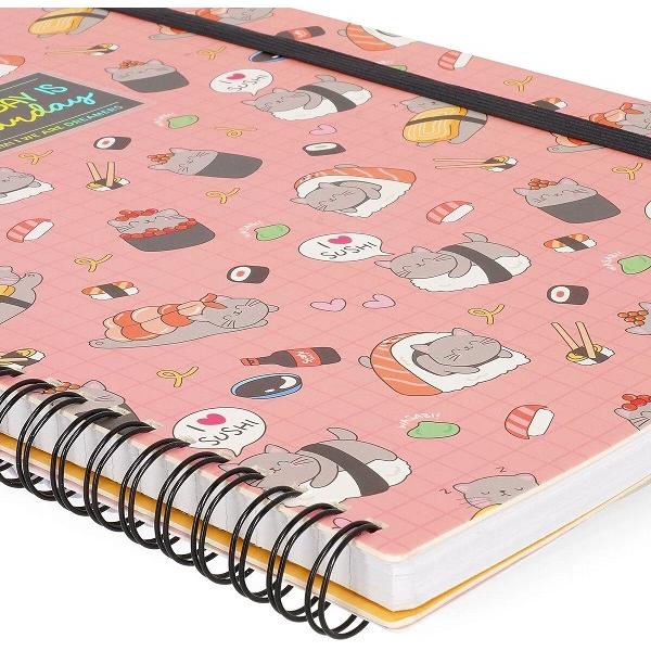 Caiet cu spirala A4. Sushi Cat