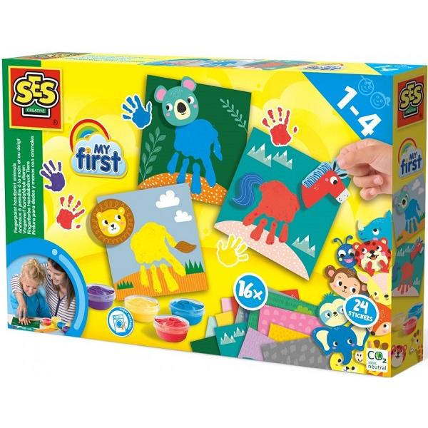 Set creativ: Picteaza animale cu mainile