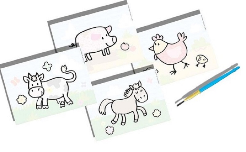 Imaginea produsului 'Set de pictat: Colorează cu apă. Ferma'