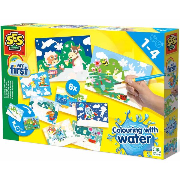 Set creativ: Coloreaza cu apa animale ascunse. Set mare