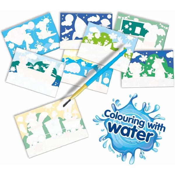 Set creativ: Coloreaza cu apa animale ascunse. Set mare