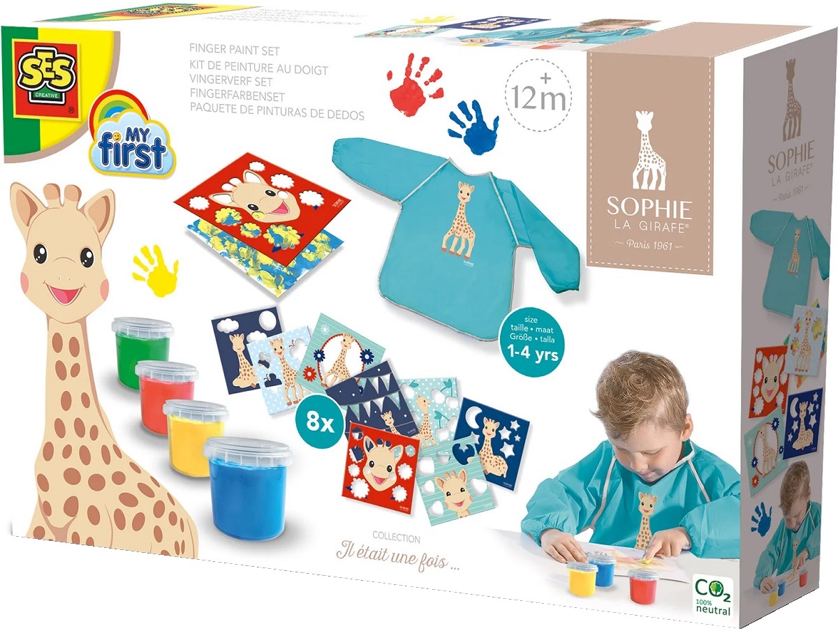 Imaginea produsului 'Set acuarele pentru degetele cu planse si sort. Girafa Sophie'