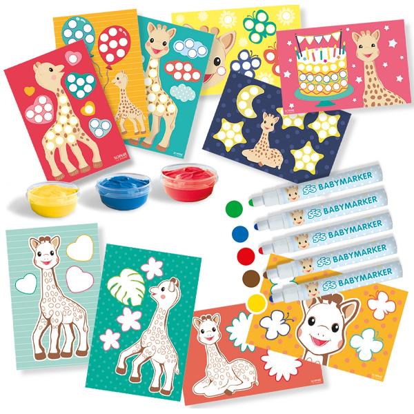 Set creativ: Coloreaza si picteaza. Girafa Sophie