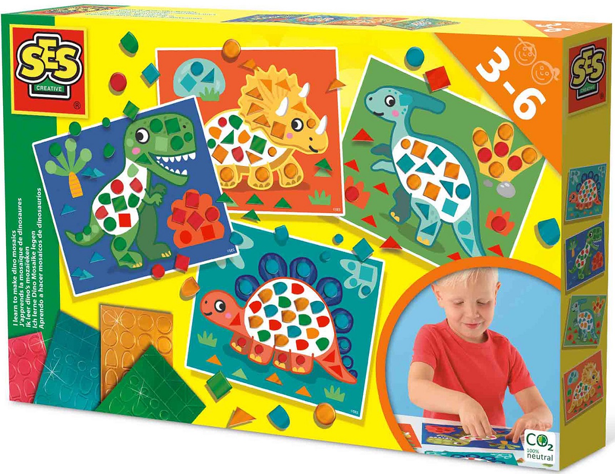 Imaginea produsului 'Set creativ: Învață să creezi tablouri cu mozaic. Dinozauri'