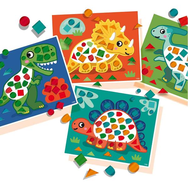 Set creativ: Invata sa creezi tablouri cu mozaic. Dinozauri