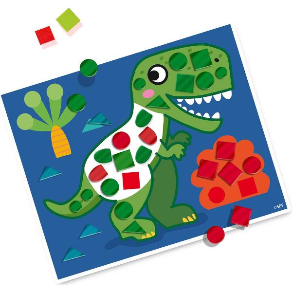 Set creativ: Invata sa creezi tablouri cu mozaic. Dinozauri
