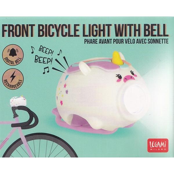 Lumina frontala si claxon pentru bicicleta. Unicorn