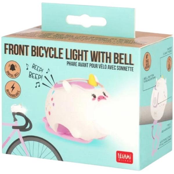 Lumina frontala si claxon pentru bicicleta. Unicorn