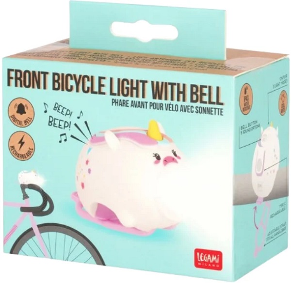 Imaginea produsului 'Lumină frontală și claxon pentru bicicletă. Unicorn'