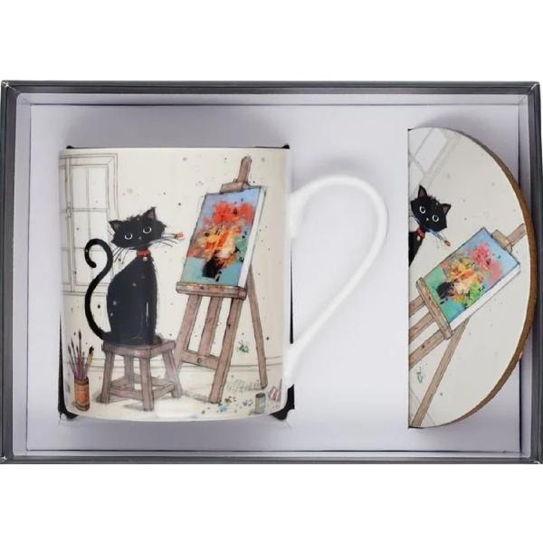 Set ceasca cu coaster. Chat Peintre