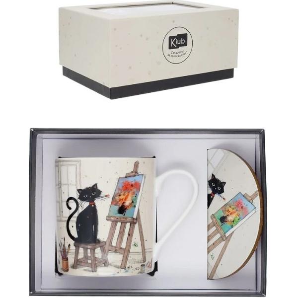 Set ceasca cu coaster. Chat Peintre