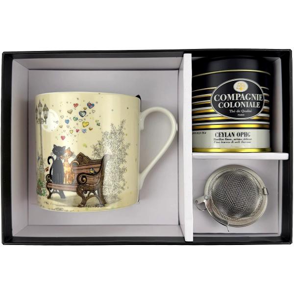 Set cana cu infuzor si ceai: Couple de Chats