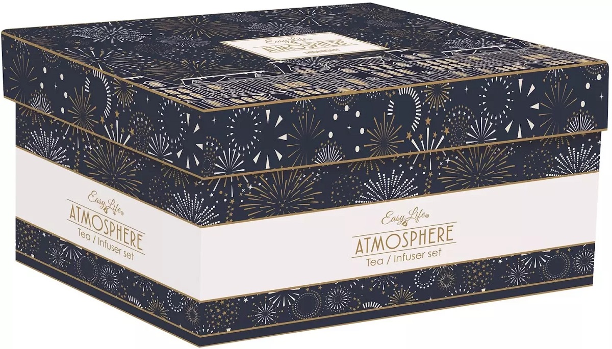 Imaginea produsului 'Set ceainic cu infuzor și 2 cești porțelan: Midnight Fireworks'