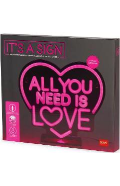 Imaginea produsului 'Lampă LED: All you need is love'