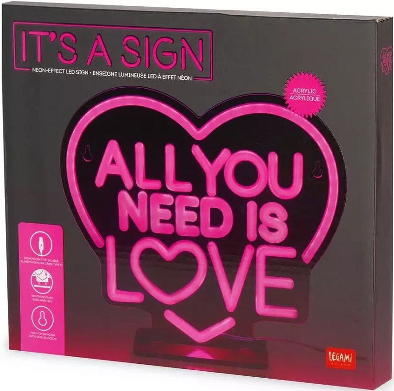 Imaginea produsului 'Lampă LED: All you need is love'