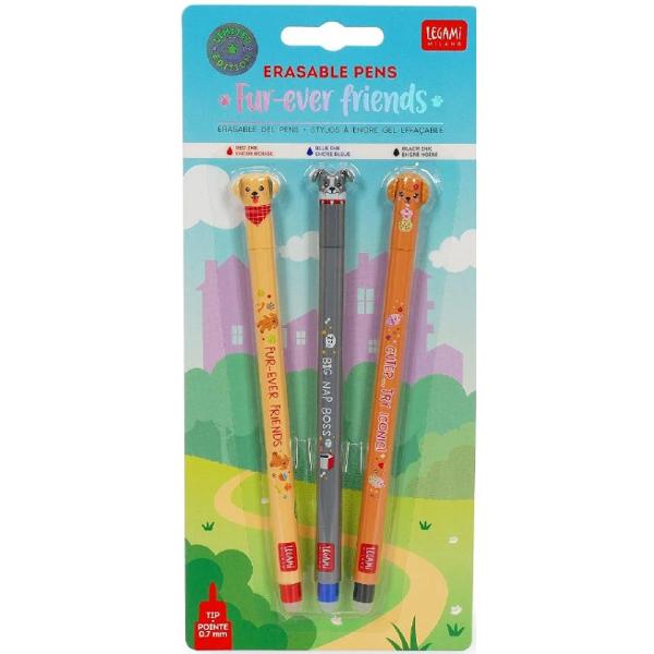Set 3 pixuri gel cu stergere: Catei