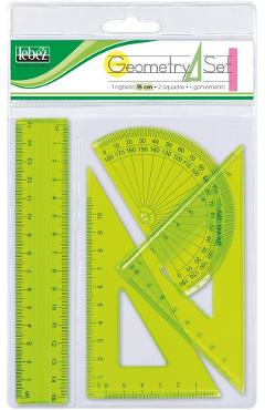 Imaginea produsului 'Set geometrie cu riglă 15 cm. Verde'