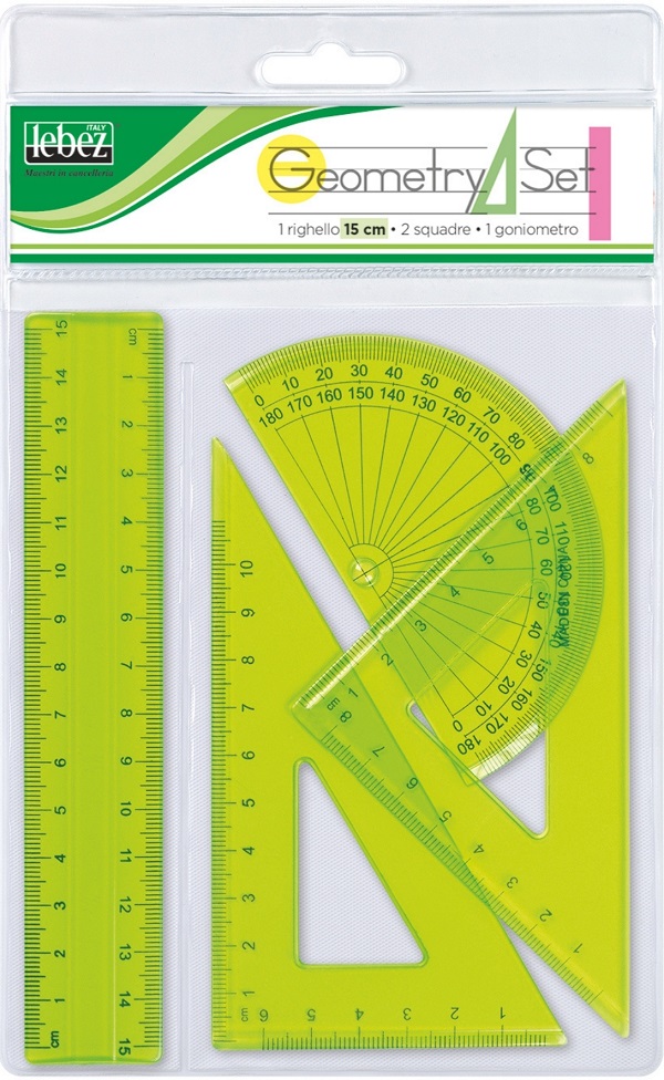 Imaginea produsului 'Set geometrie cu riglă 15 cm. Verde'