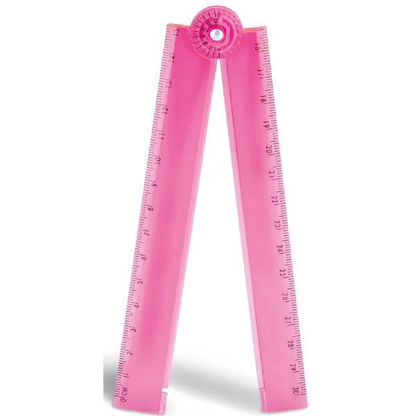Rigla pliabila si extensibila 15-30 cm. Roz