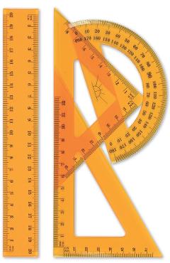 Imaginea produsului 'Set geometrie cu riglă 20 cm. Portocaliu'