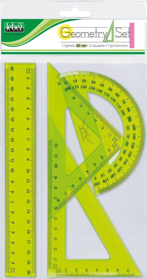 Imaginea produsului 'Set geometrie cu riglă 20 cm. Verde'
