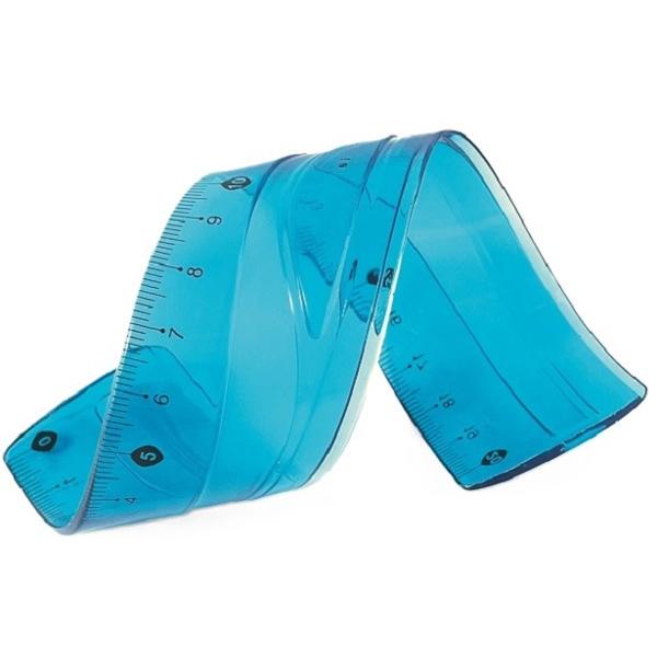 Set geometrie flexibil cu rigla 20 cm. Albastru 