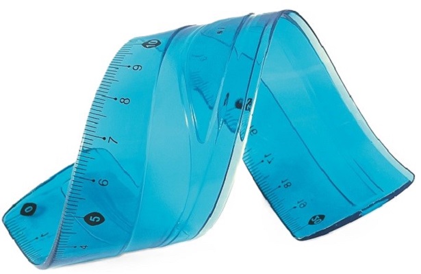 Imaginea produsului 'Set geometrie flexibil cu riglă 20 cm. Albastru'