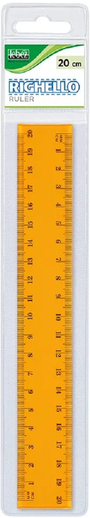 Imaginea produsului 'Riglă din plastic de 20 cm. Portocaliu'