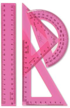 Imaginea produsului 'Set geometrie cu riglă 20 cm. Roz'